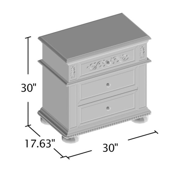Mcdermott 3 - Drawer Nightstand in Silver MRM4138 on Sale - Image 3
