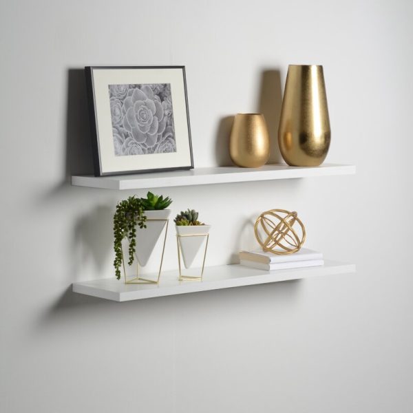1  H x 36  W x 8  D White Brusly Floating Shelf (Set of 2) MRM3896 Supply - Image 2