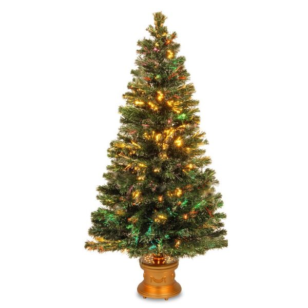 5  H Fiber Optic Green Realistic Artificial PVC Pine Christmas Tree with Fiber Optic Color Changing Combination Lights, OG516 For Sale - Image 2