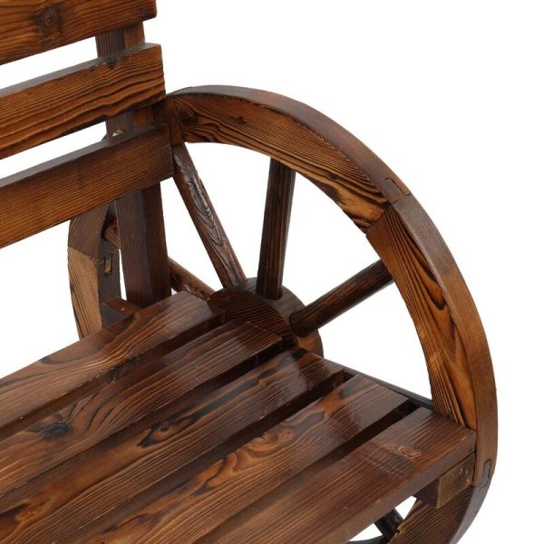 Olmstead Patio Wagon Wheel Wooden Park Bench 2983AH For Cheap - Image 2