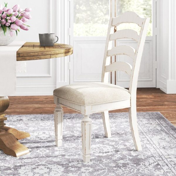 Hayley Ladder Back Side Chair in Chipped White (Set of 2) 6997RR Discount