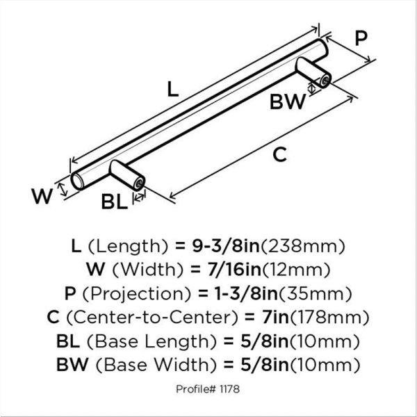 Golden Champagne Wayfair Basics® Cabinet 7  Center to Center Bar Pull Multipack (Set of 10) OG167 Supply - Image 3