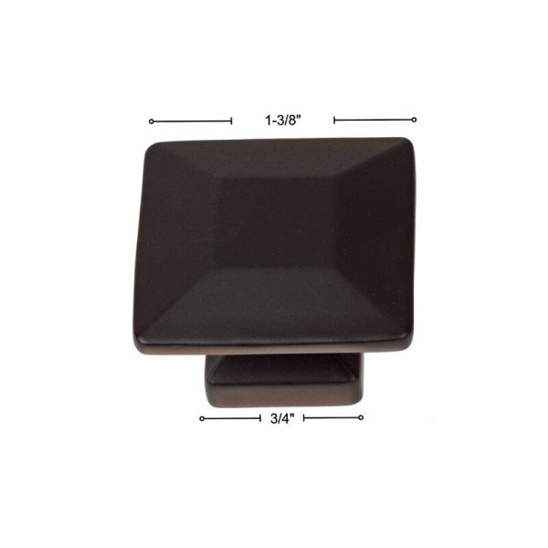 Matte Black 1 3 8  Length Square Knob Multipack (Set of 10) OG180 Online - Image 3