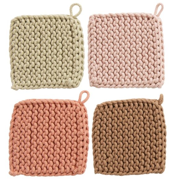 Creative Co-Op 4 Piece Potholder Set (Set of 4) 3347AH GL Online Hot Sale - Image 2