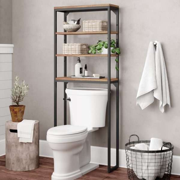 Eckles 25   W x 64   H x 8.5   D Over-The-Toilet Storage 3215AH Online Hot Sale