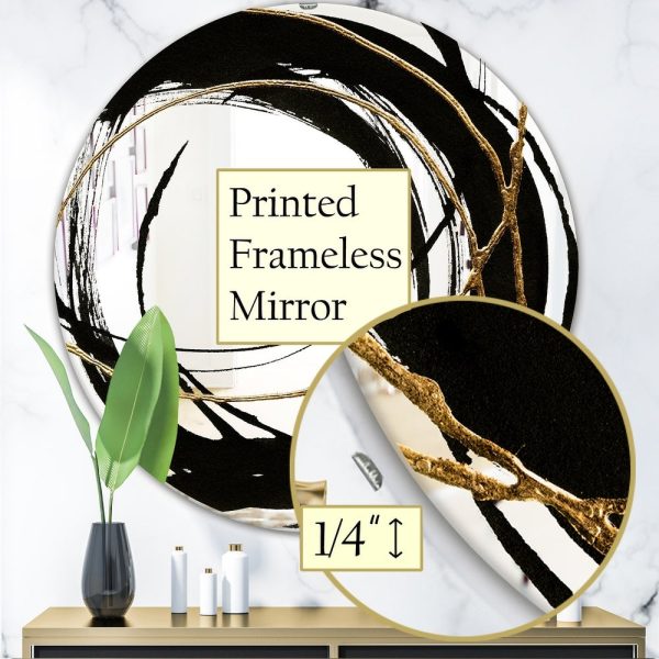 Porch & Den  Black & White 10  Glam Mirror - Black - 24 in. wide x 24 in. high 6734RR Sale - Image 2