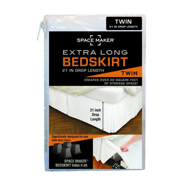 Space Saver Tailored Underbed Storage 21-inch Bedskirt - Queen 3325AH GL Sale - Image 2