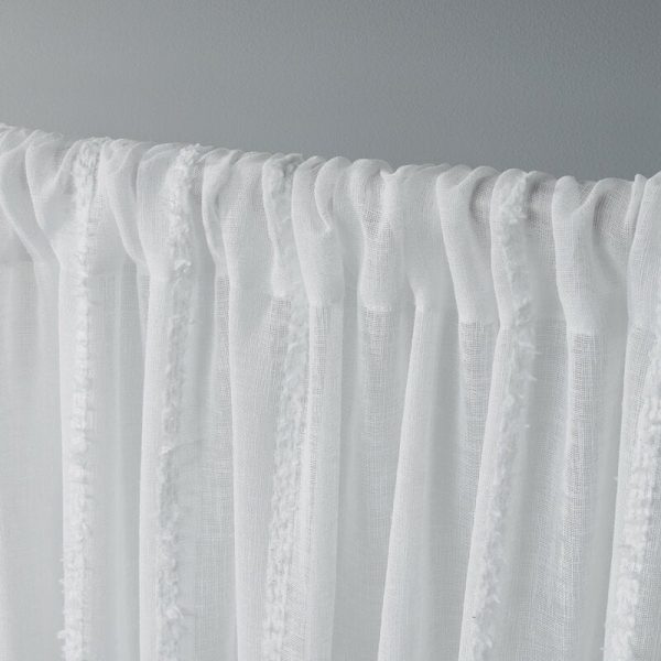 Derwin Striped Sheer Rod Pocket Curtain Panel (Set of 4) 6385RR-Gl For Cheap - Image 3