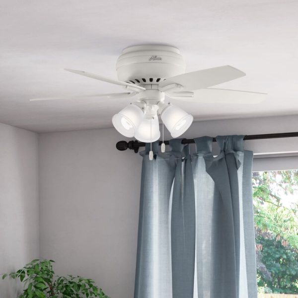 42   Newsome 5 - Blade Flush Mount Ceiling Fan with Pull Chain and Light Kit Included 6792RR Online now