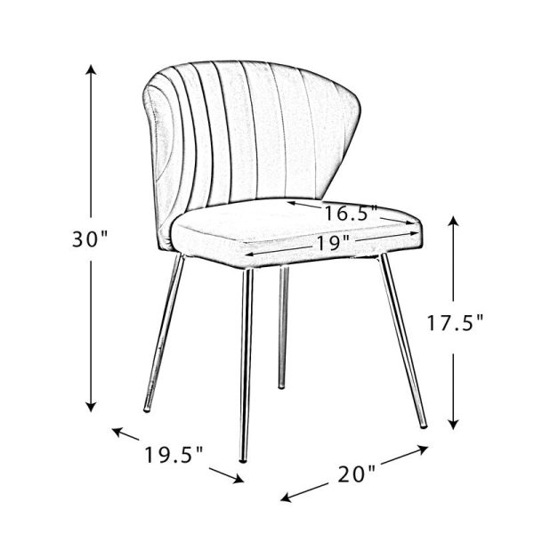 Daulton 20   Wide Velvet Side Chair 6460RR For Discount - Image 3