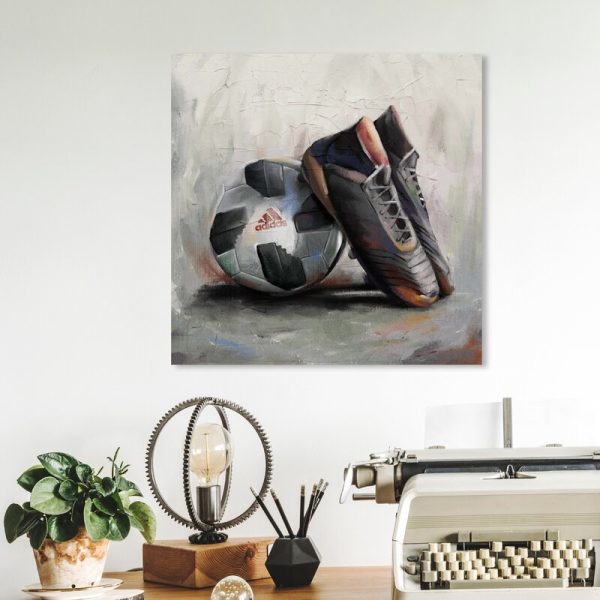 12  H x 12  W x 1.5  D Ready For Soccer - Painting on Canvas 3050AH Online