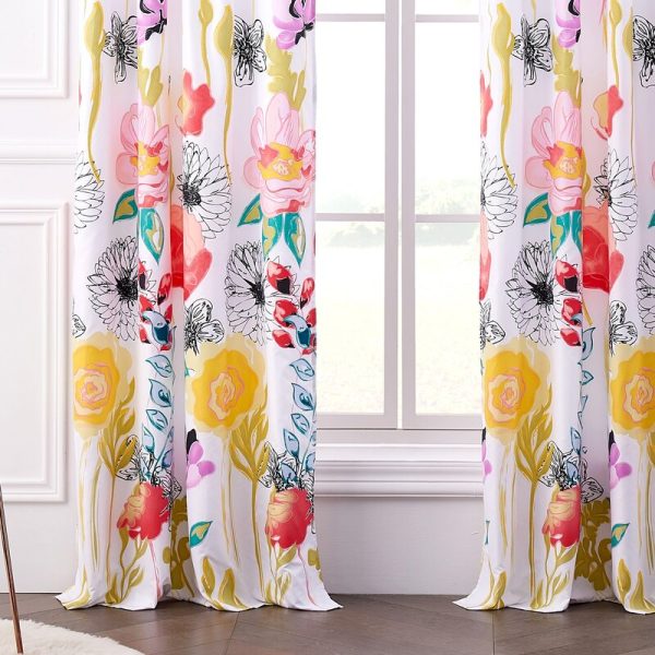 Bellario Floral Semi-Sheer Rod Pocket Curtain Panels (Set of 2) 3121AH GL For Cheap - Image 3