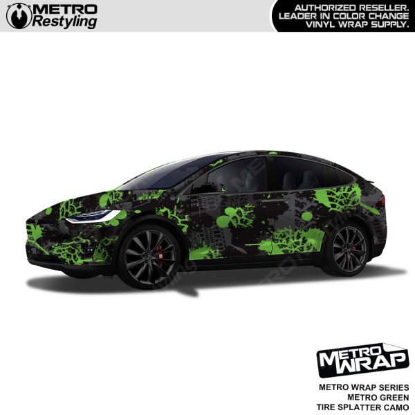 Metro Wrap Tire Splatter Metro Green Camouflage Vinyl Film Online now - Image 2