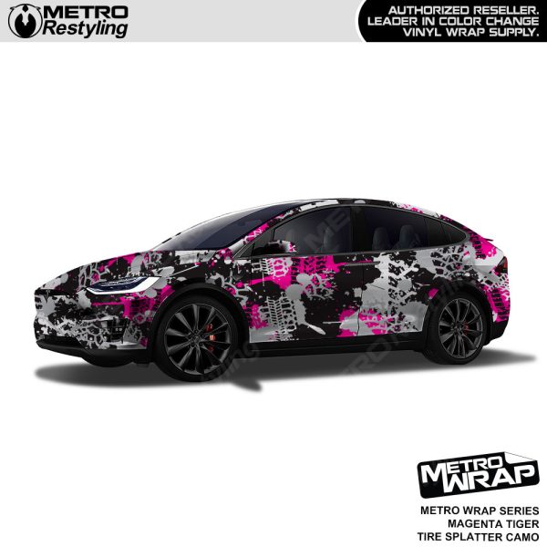Metro Wrap Tire Splatter Magenta Tiger Camouflage Vinyl Film Sale - Image 2
