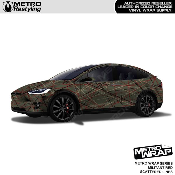 Metro Wrap Scattered Lines Militant Red Vinyl Film Online now - Image 2