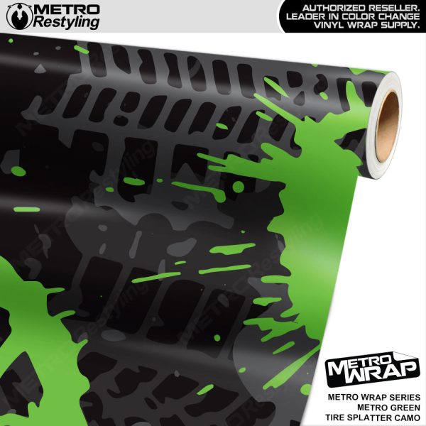 Metro Wrap Tire Splatter Metro Green Camouflage Vinyl Film Online now