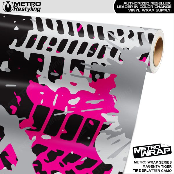 Metro Wrap Tire Splatter Magenta Tiger Camouflage Vinyl Film Sale